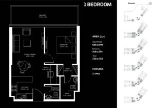 Floor Plans - DIAMONDZ by Danube - 1 Bedroom