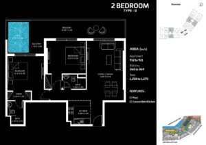 Floor Plans - DIAMONDZ by Danube - 2 Bedroom Type-B